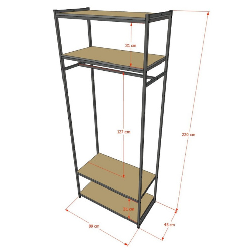Стеллаж для магазина с черной полкой A2290-15(ч/ч) фото 3