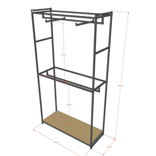 Стеллаж для магазина с полкой из стекла AC22120-05(черн) фото 3