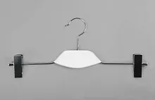 Вешалка-зажим для одежды Длина: 360 мм Цвет: хром/белое дерево