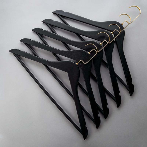 Плечики из дерева с перекладиной C30N/1-К(черн/зол) фото 4