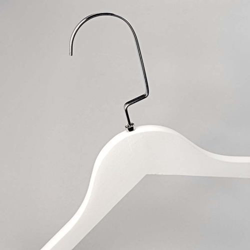 Вешалка-плечики деревянная для одежды C31/1-К(бел/хром) фото 2