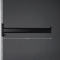 Кронштейн для перфорации прямой, черный муар Длина: 300 мм