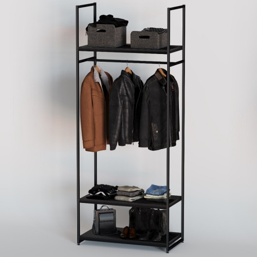 Стеллаж для магазина с черной полкой A2290-14(ч/ч)