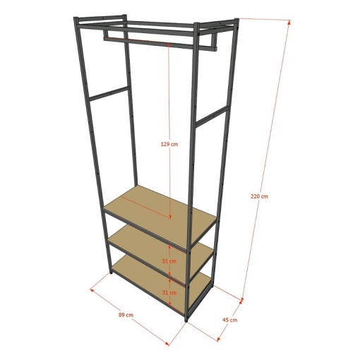 Стеллаж для магазина с белой полкой A2290-11(ч/б) фото 3