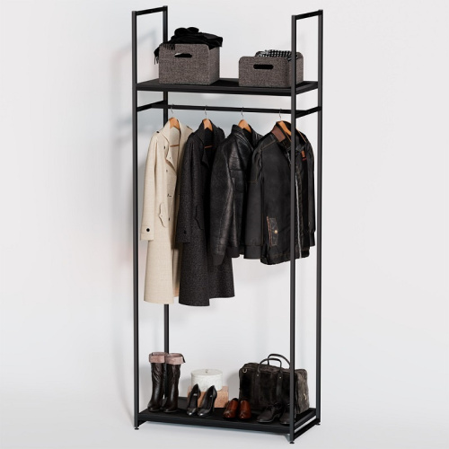 Стеллаж для магазина с черной полкой A2290-02(ч/ч)