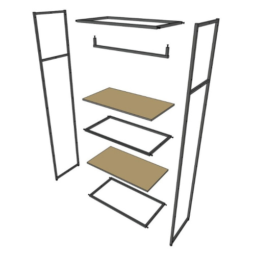 Стеллаж для магазина с белой полкой A2290-09(ч/б) фото 4