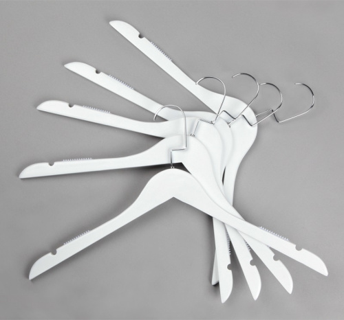 Вешалка-плечики деревянная C31/1(бел/хром) фото 4