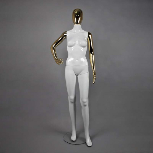 Манекен женский ростовой, абстрактный FAM-11/A-3(бел/зол)