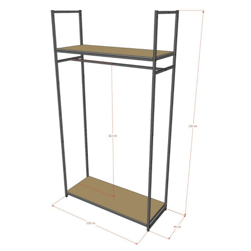 Стеллаж напольный с белой полкой ЛДСП A22120-02(ч/б) фото 3
