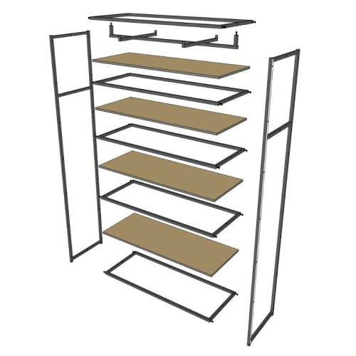 Стеллаж для магазина с полкой из стекла AС22120-18(черн) фото 6
