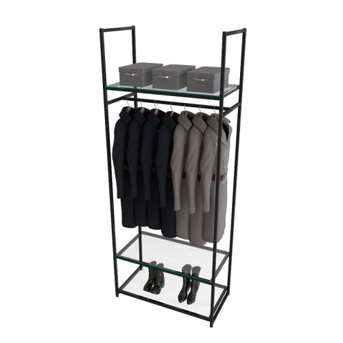 Стеллаж для магазина с полкой из стекла AC2290-14(черн)