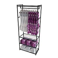 Стеллаж для магазина с полкой из стекла AС2290-11(черн)