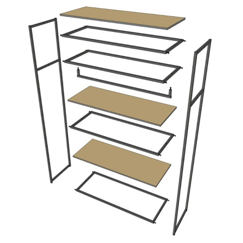 Стеллаж для магазина с черной полкой A22120-13(ч/ч) фото 4
