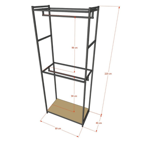 Стеллаж для магазина с полкой из стекла AC2290-04(черн) фото 3