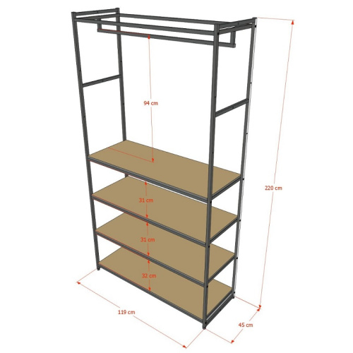 Стеллаж для магазина с полкой цвета дуб сонома A22120-19(ч/дс) фото 3