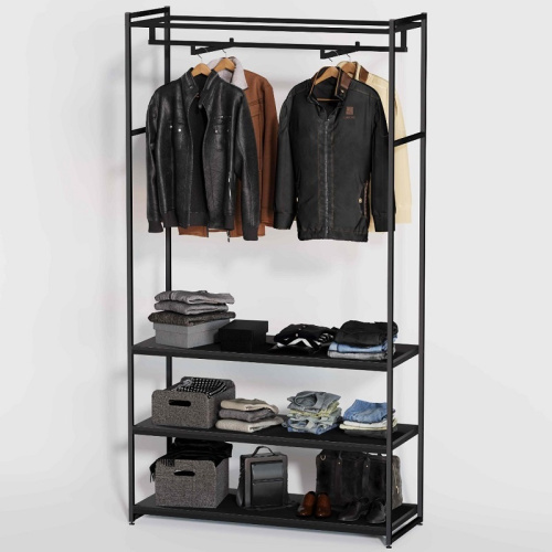 Стеллаж для магазина с черной полкой A22120-10(ч/ч)