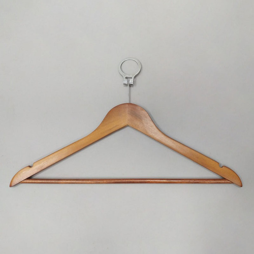 Плечики деревянные антивандальные для одежды C30N/AB(красн/хром)