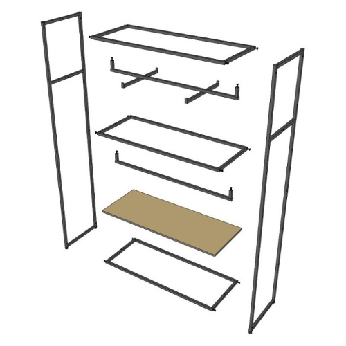 Стеллаж для магазина с белой полкой A22120-05(ч/б) фото 7