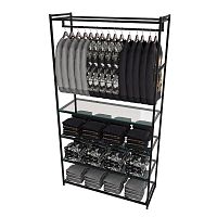 Стеллаж для магазина с полкой из стекла AC22120-19(черн)