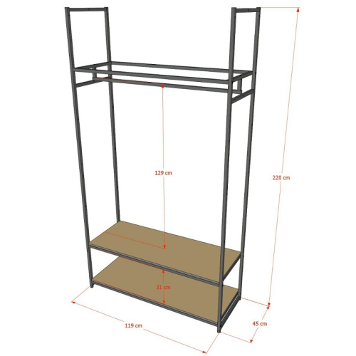 Стеллаж для магазина с полкой цвета дуб сонома A22120-07(ч/дс) фото 4