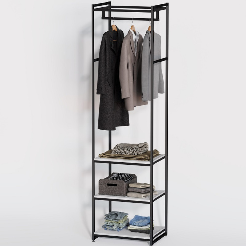 Стеллаж для магазина с белой полкой A2260-11(ч/б)