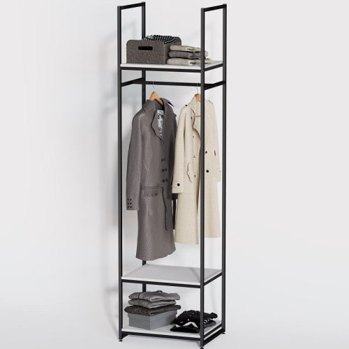 Стеллаж для магазина с белой полкой A2260-14(ч/б)