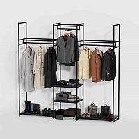 Стеллаж для магазина с белой полкой K2203(ч/ч)