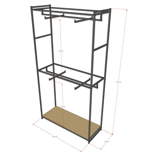 Стеллаж для магазина с белой полкой A22120-03(ч/б) фото 3