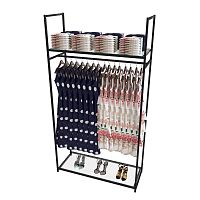 Стеллаж для магазина с полкой из стекла AC22120-02(черн)