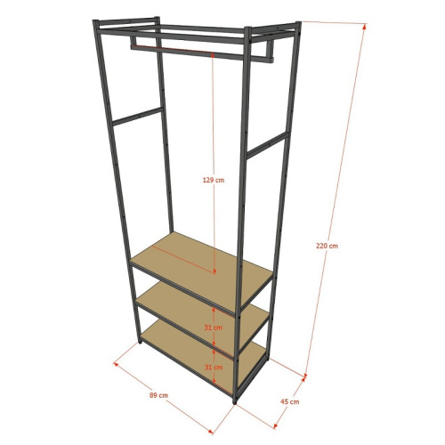 Стеллаж для магазина с полкой цвета дуб сонома A2290-11(ч/дс) фото 3