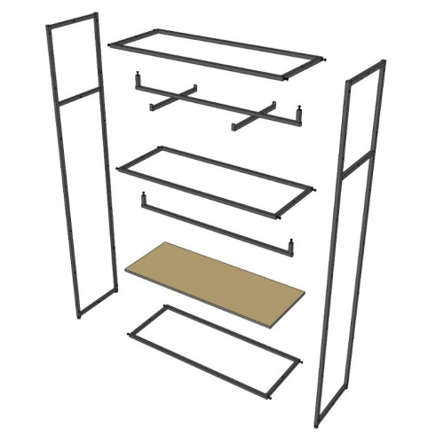 Стеллаж для магазина с полкой из стекла AC22120-05(черн) фото 7