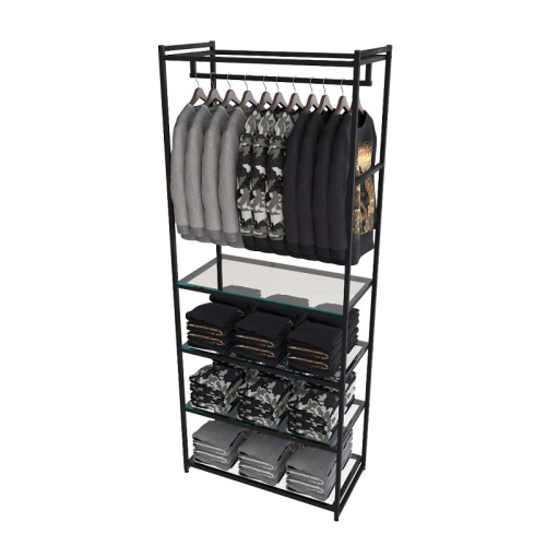 Стеллаж для магазина с полкой из стекла AC2290-19(черн) Стеллаж для магазина с полкой из стекла AC2290-19(черн)