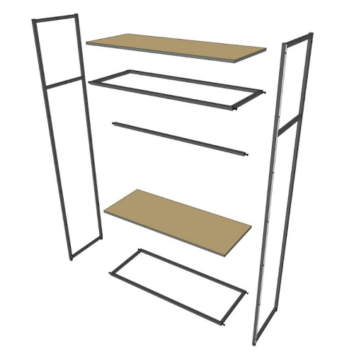 Стеллаж с полкой ЛДСП цвета дуб сонома A22120-02(ч/дс) фото 7