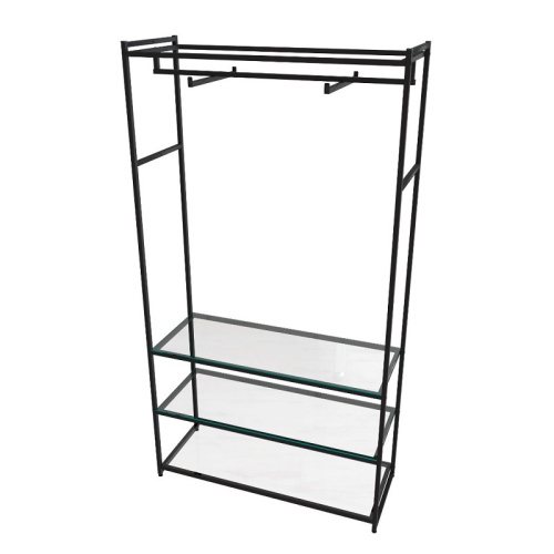 Стеллаж для магазина с полкой из стекла AС22120-10(черн) фото 2