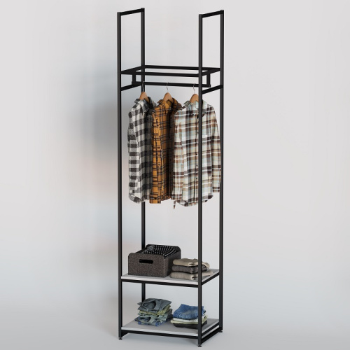 Стеллаж для магазина с белой полкой A2260-07(ч/б)