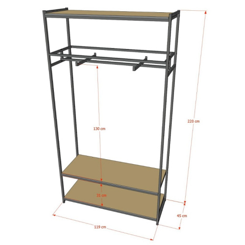 Стеллаж для магазина с белой полкой A22120-12(ч/б) фото 3