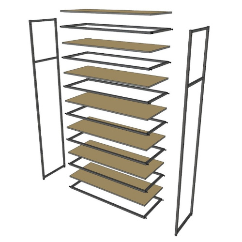 Стеллаж для магазина с полкой из стекла AС22120-21(черн) фото 6