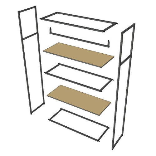 Стеллаж для магазина с полкой из стекла AС22120-09(черн) фото 6
