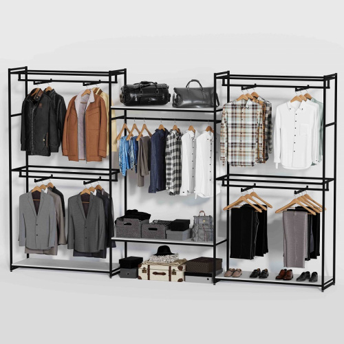 Стеллаж для магазина с белой полкой K2211(ч/б)