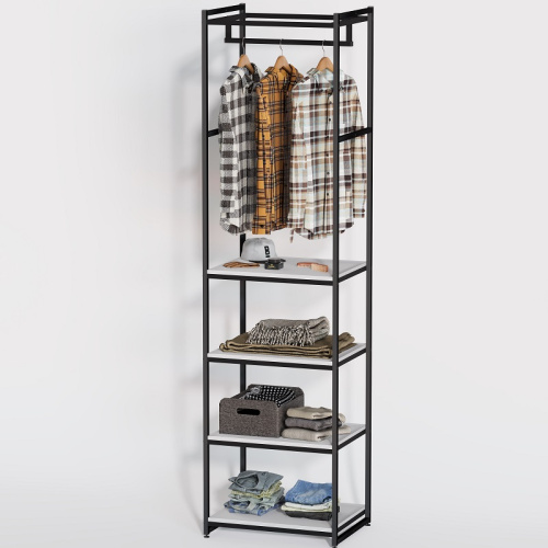 Стеллаж для магазина с белой полкой A2260-19(ч/б)