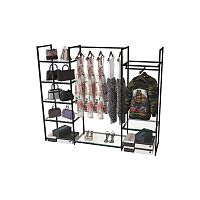 Стеллаж для магазина со стеклянной полкой KC1707(черн)