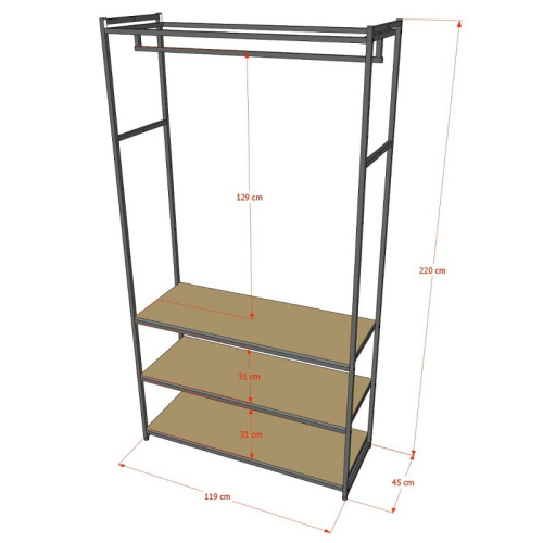 Стеллаж для магазина с белой полкой A22120-11(ч/б) фото 3