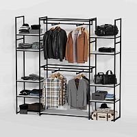 Стеллаж для магазина с белой полкой K2214(ч/б)