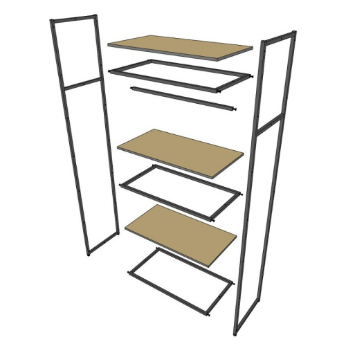 Стеллаж для магазина с черной полкой A2290-14(ч/ч) фото 4