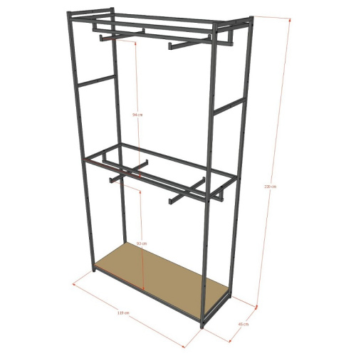 Стеллаж для магазина с полкой цвета дуб сонома A22120-03(ч/дс) фото 6