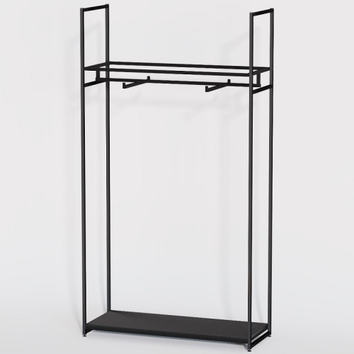 Стеллаж напольный с черной полкой ЛДСП A22120-01(ч/ч) фото 2