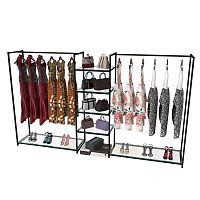 Стеллаж для магазина со стеклянной полкой KC1704(черн)