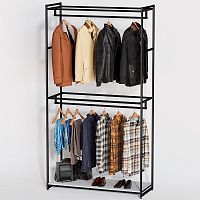 Стеллаж для магазина с белой полкой A22120-04(ч/б)