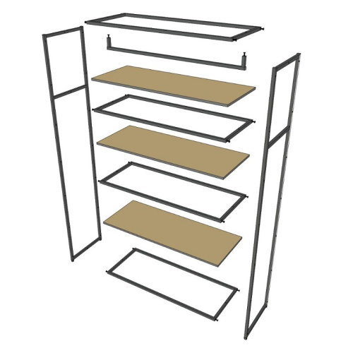 Стеллаж для магазина с белой полкой A22120-11(ч/б) фото 5