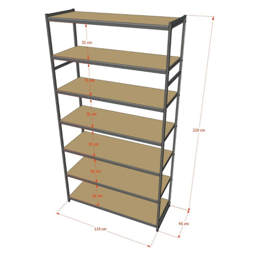 Стеллаж для магазина с полкой цвета дуб сонома A22120-21(ч/дс) фото 3